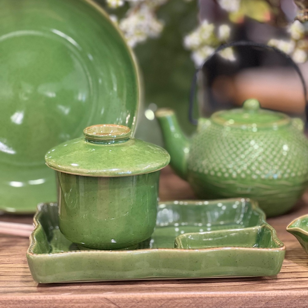 Чаша с крышкой зелёная 23785 Kyoto 1
