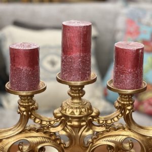 Свеча красная с блёстками М, 13 см