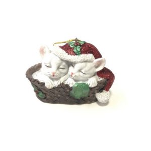 Кошки в корзинке, ёлочное украшение 2
