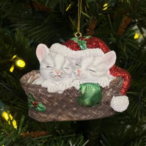 Кошки в корзинке, ёлочное украшение 7