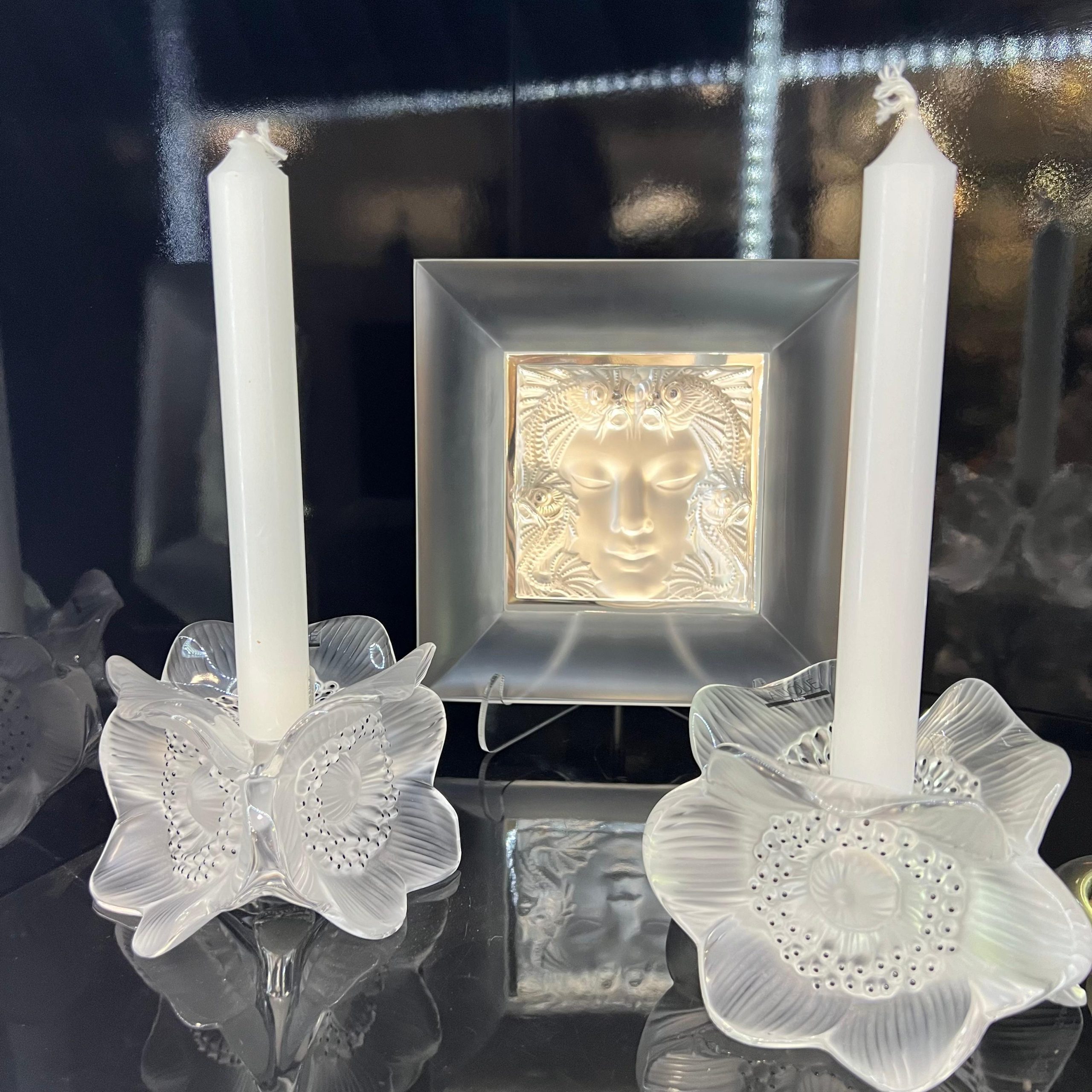 Подсвечник Анемоны прозрачный Lalique 1